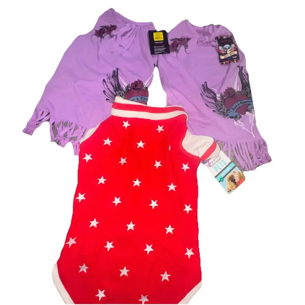 NWT Size Large Dog Puppy Clothes 3 Pieces Martha Stewart Brett Michaels (q15)
